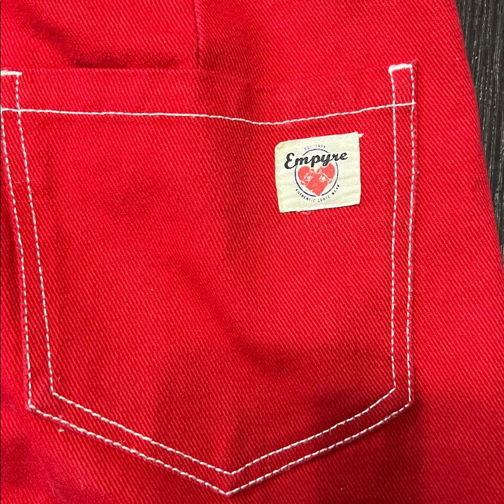 🚺 7 US (XS/S) — Vintage Empyre Denim Skirtall [BRIGHT RED] - Picture 6 of 10